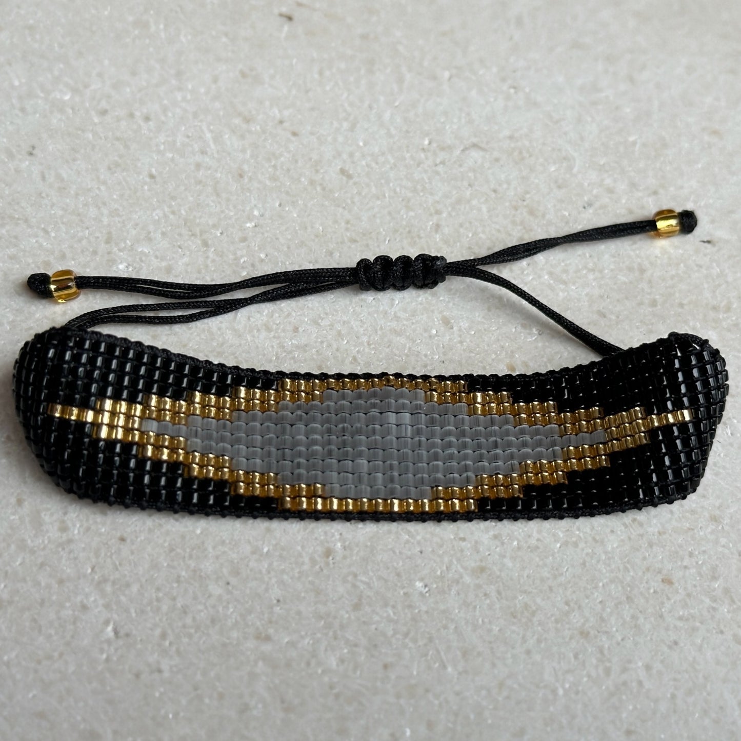 Miyuki rombo gris/dorado/negro