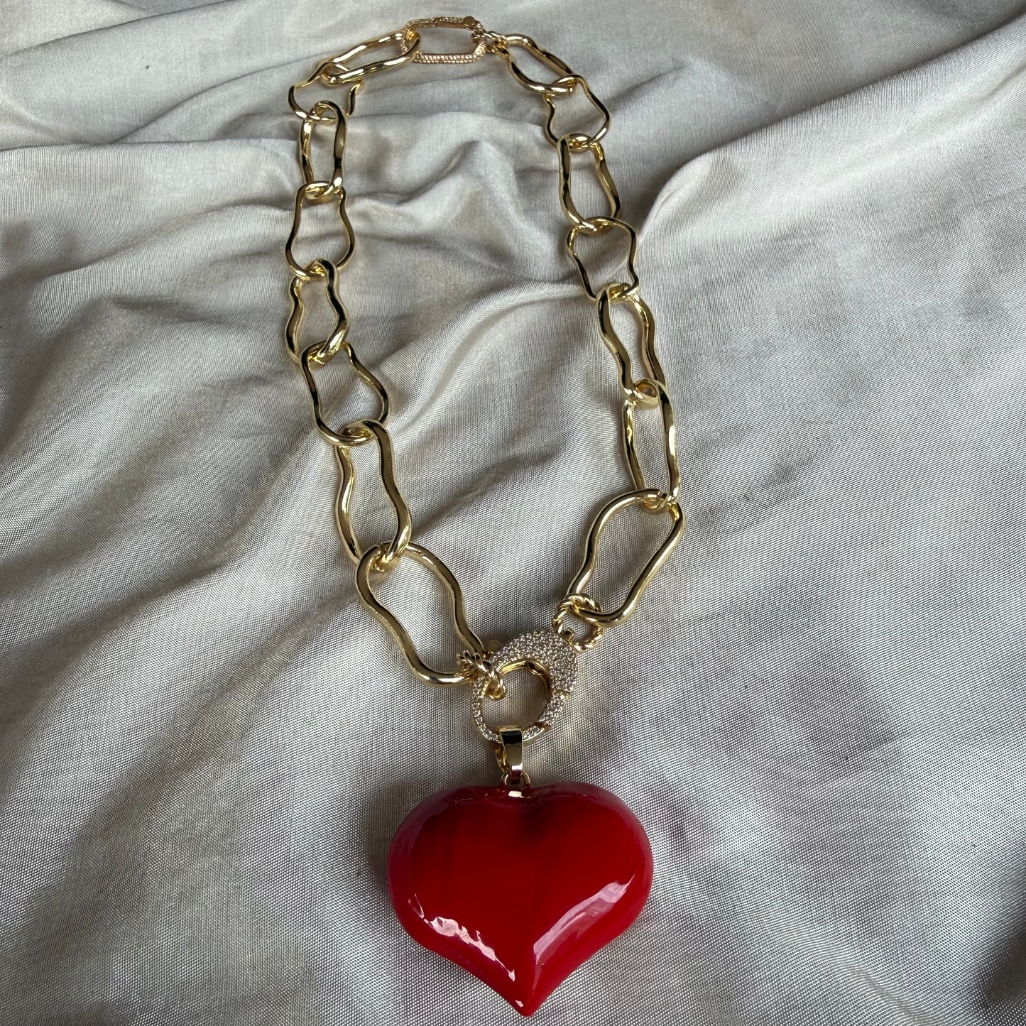 Maxi Corazón/ Cadena Dorada/45 cms