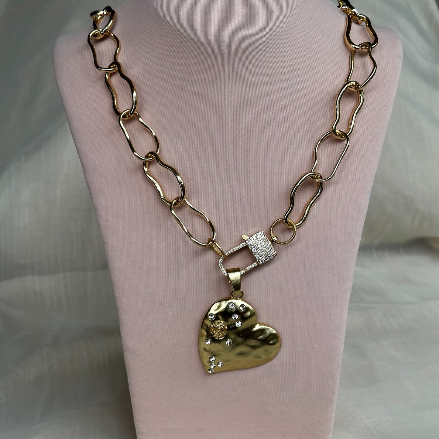 Cadena bañada en oro/corazón