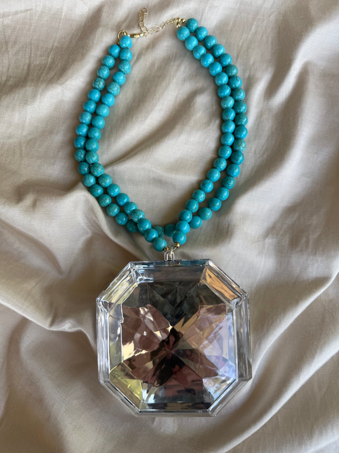 Collar Prisma Cristal Turquesa