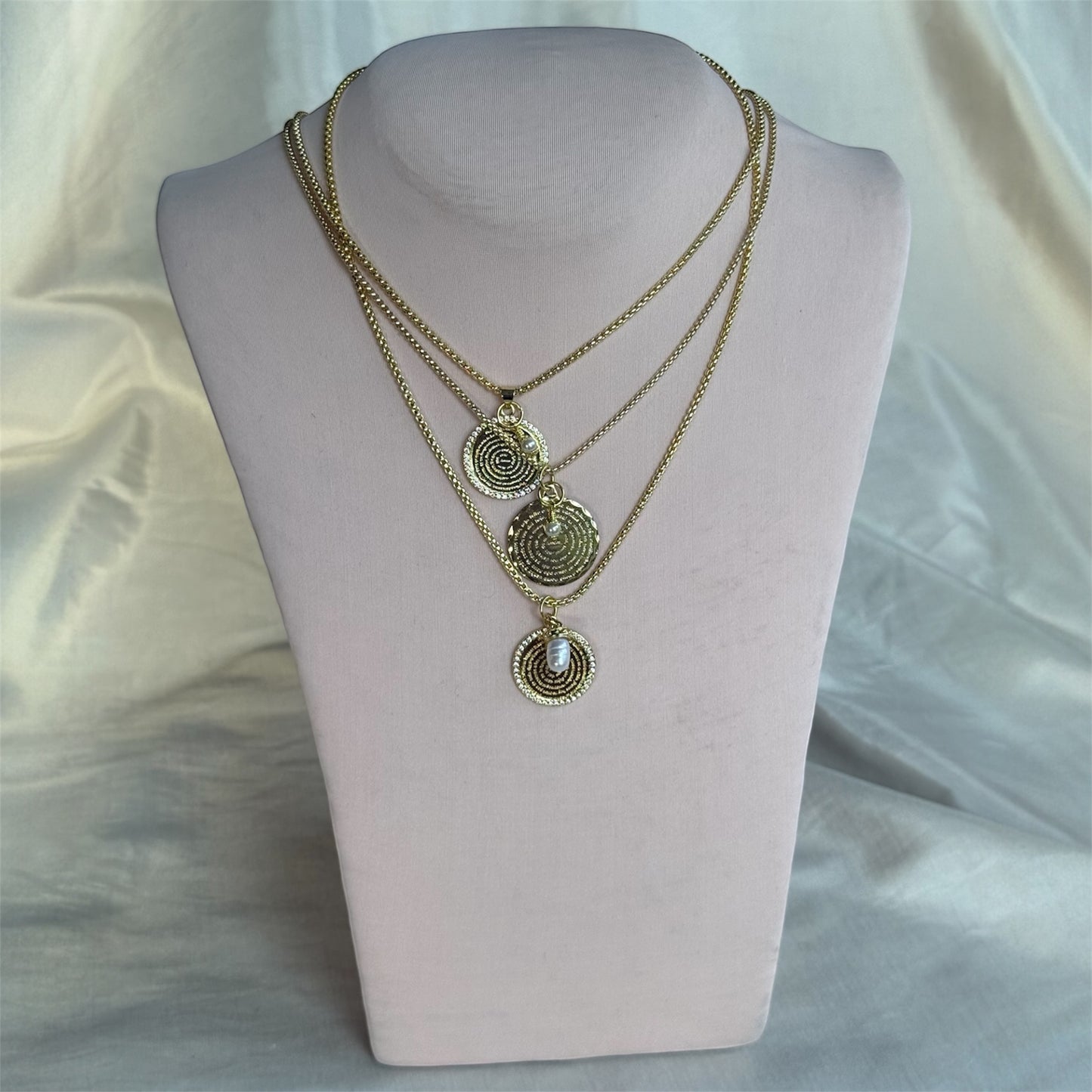 Collar Padre Nuestro/perla pequeña-grande