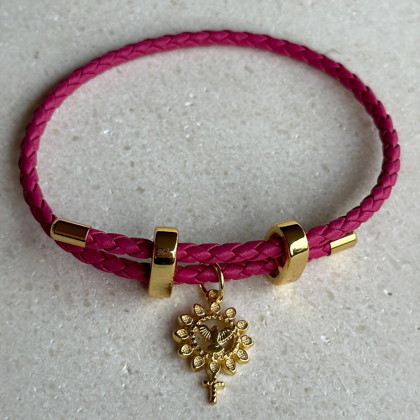 Pulsera de protección fucsia/rosa espíritu santo