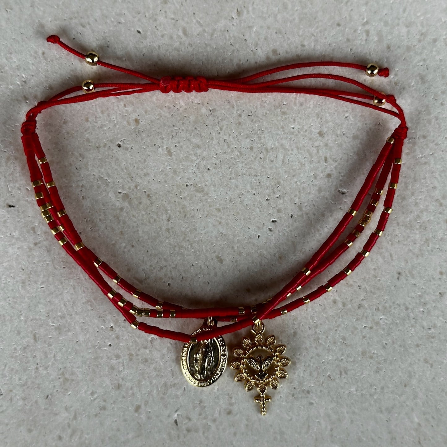 Pulsera de protección miyuki virgen/espíritu santo