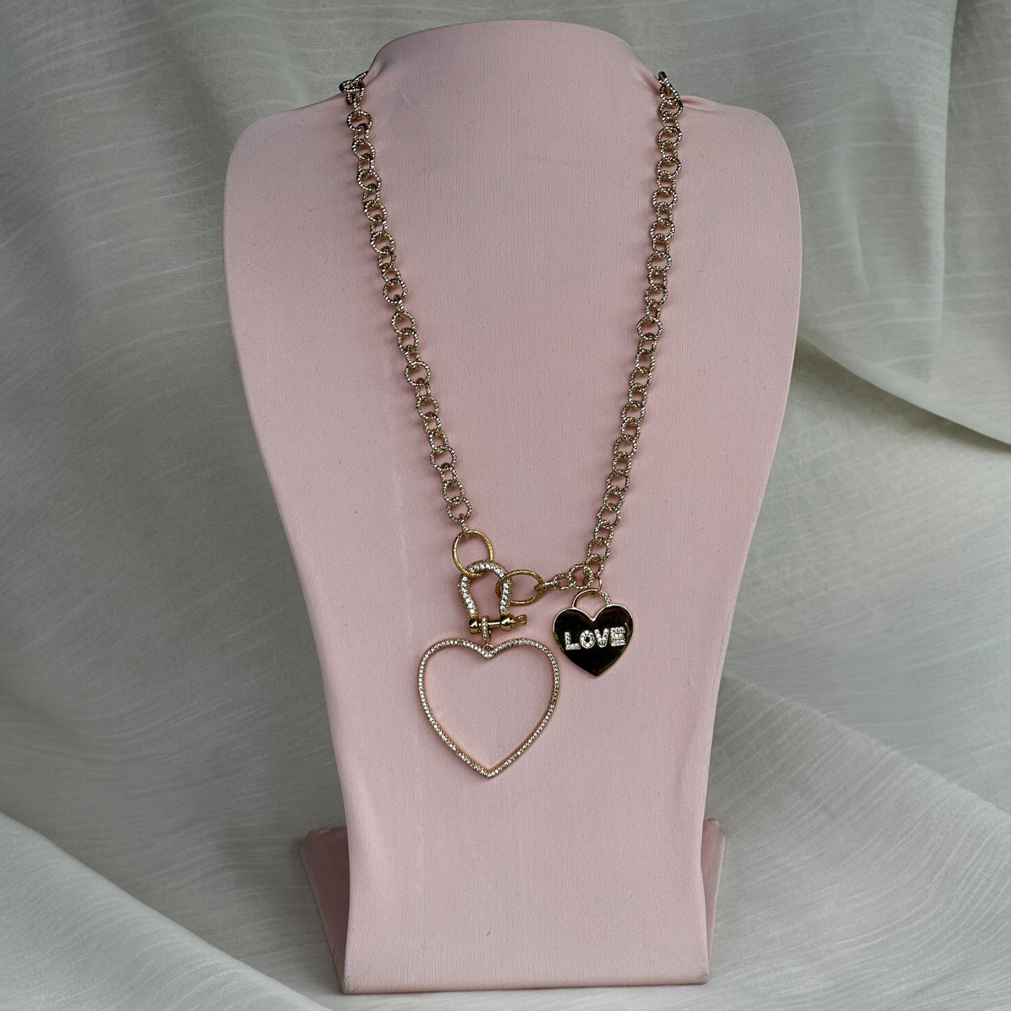 Cadena bañada en oro/corazones