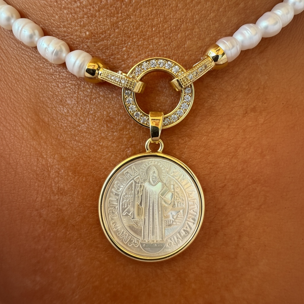 Collar Perlas San Benito • Broche de Luz/40 cms