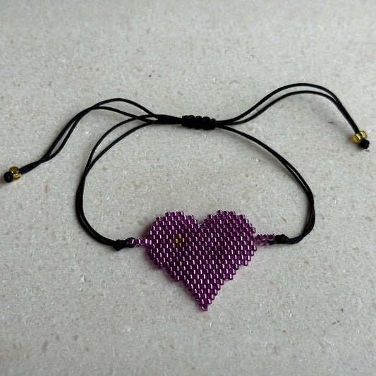 Miyuki corazón negro/morado