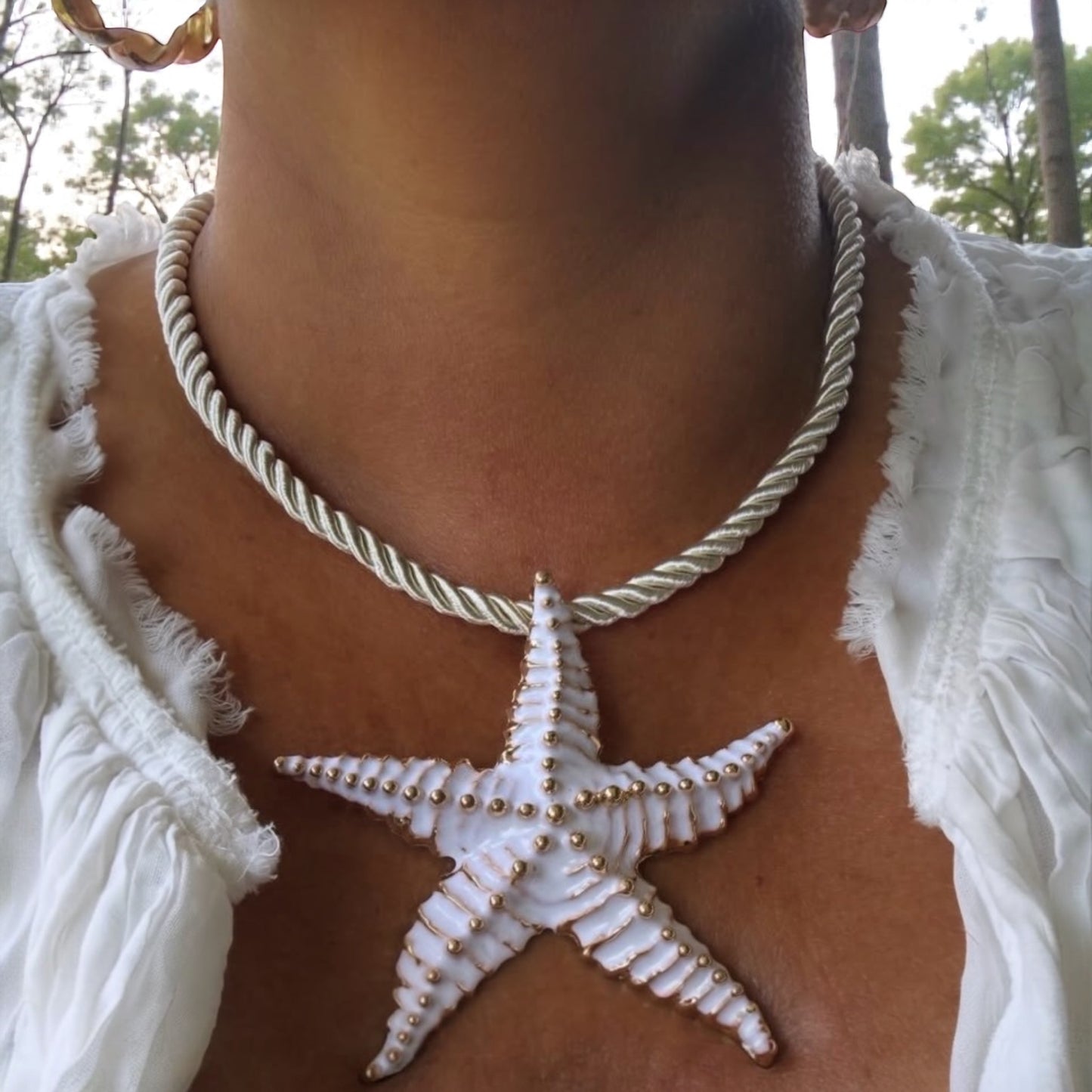 Collar Estrella Marina Blanca