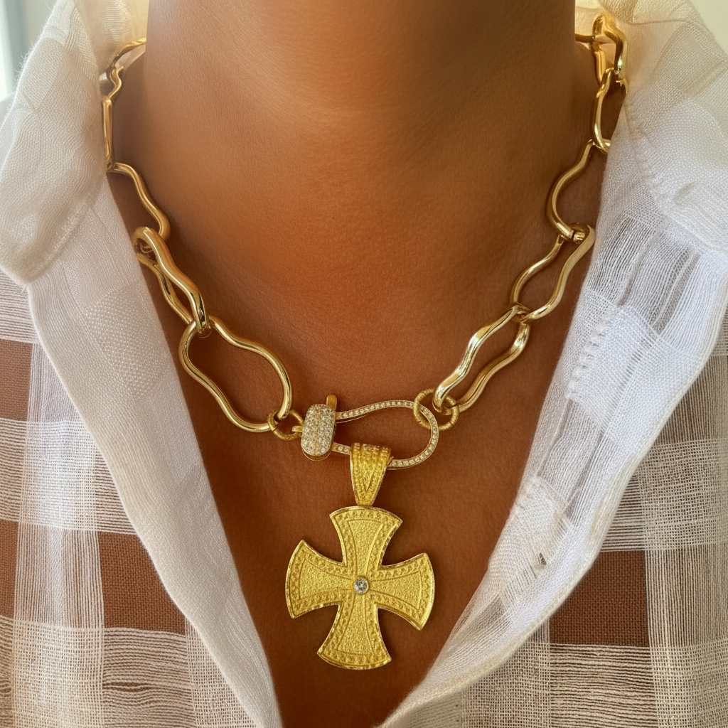 Collar Cruz Dorada Imperial/52 cms