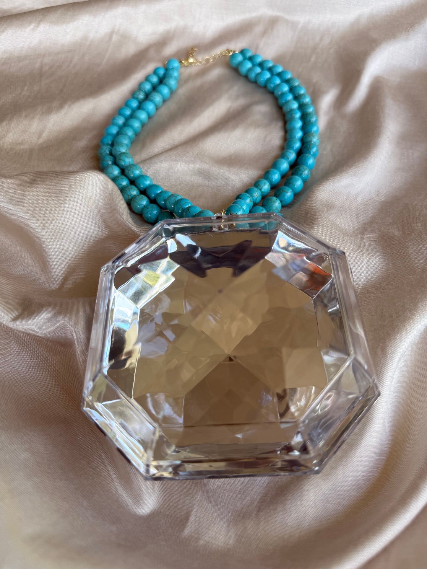 Collar Prisma Cristal Turquesa