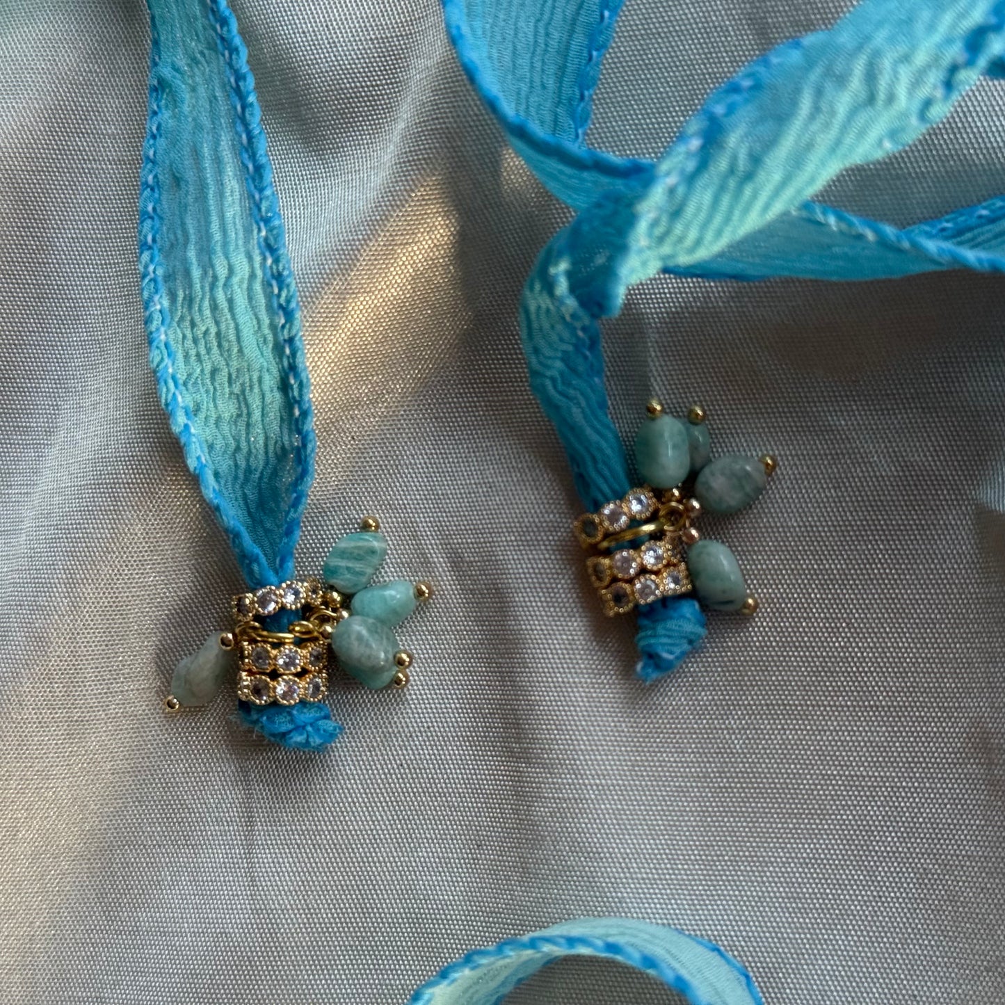 Choker de Seda Turquesa/Marina