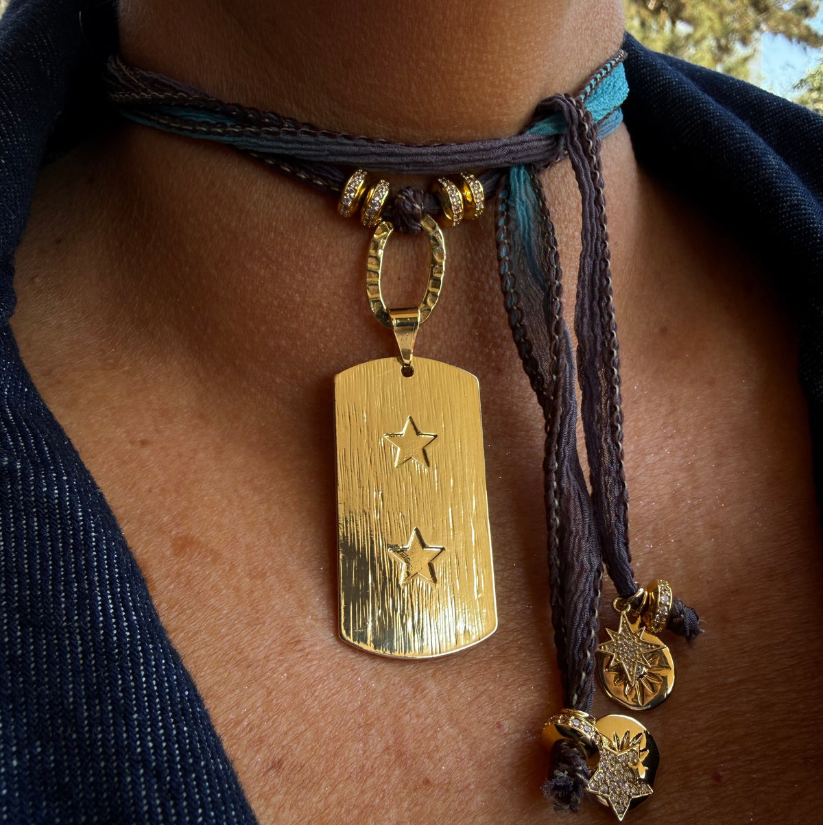 Choker de seda Dúo Estelar