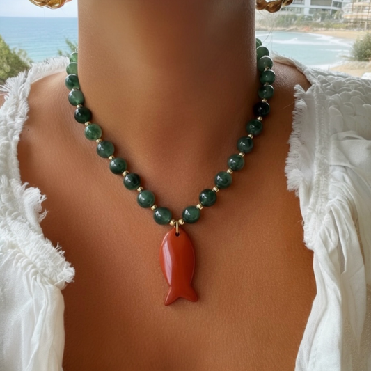 Collar Pez Coral Verde