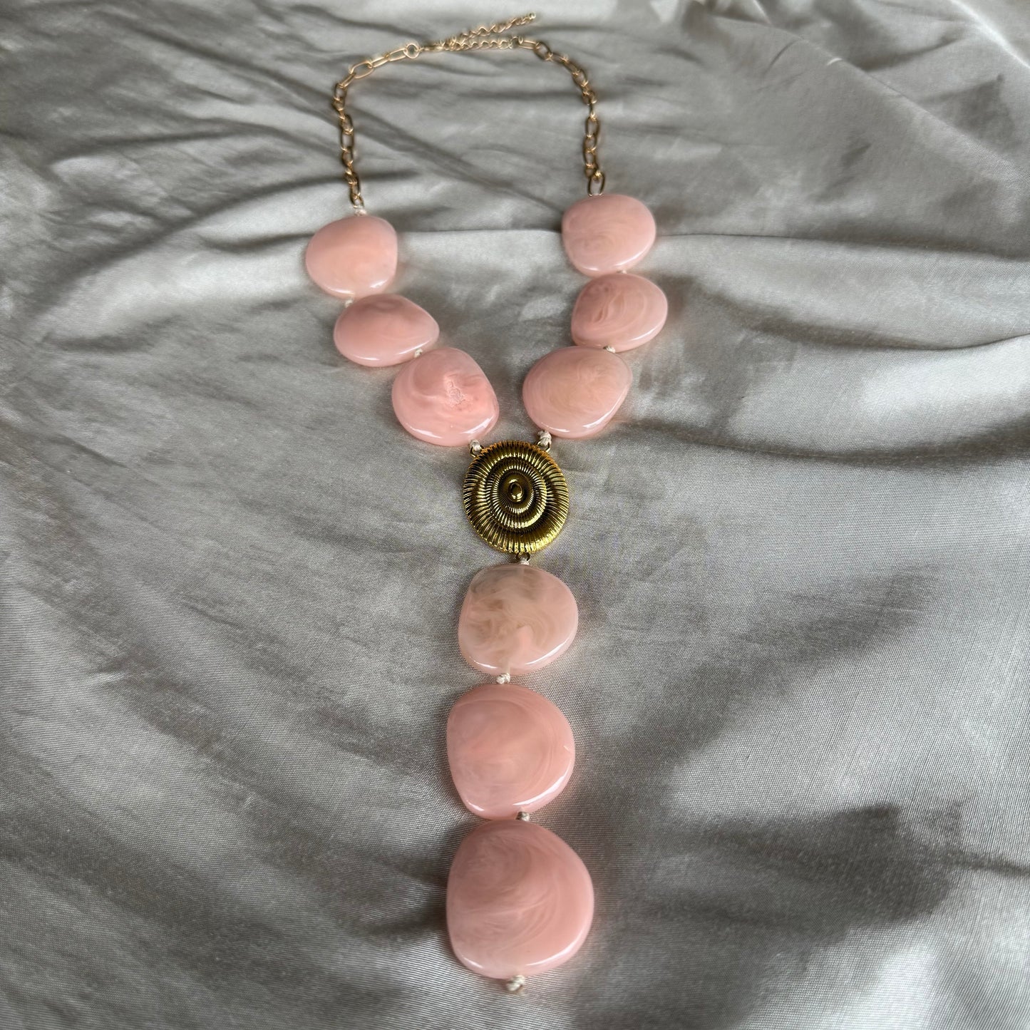 Collar Doble Piedra Café/Rosa