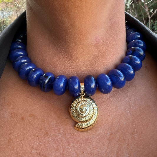 Collar Caracola Azul Real