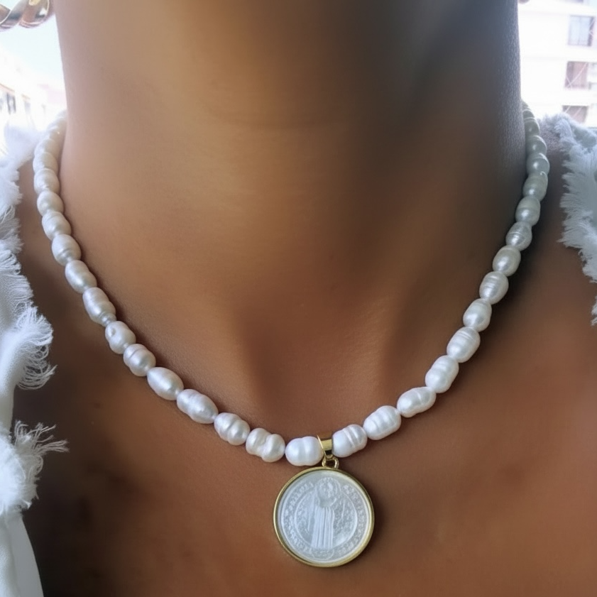 Collar de Perlas San Benito/45 cms