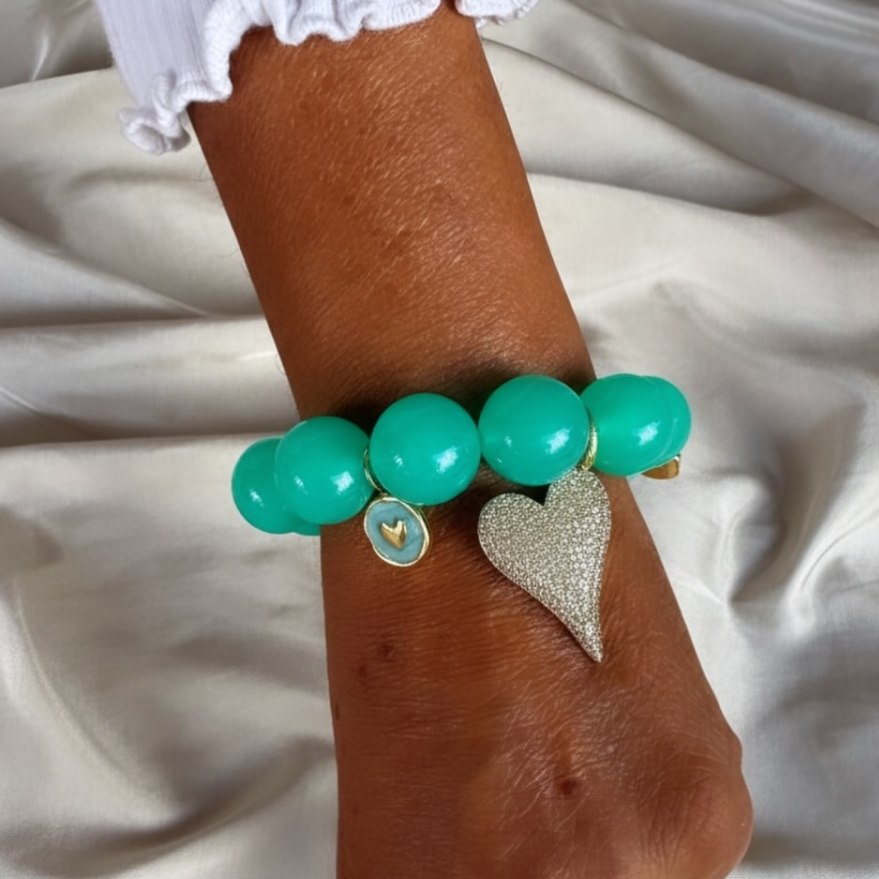 Pulsera Corazón Turquesa Brillante