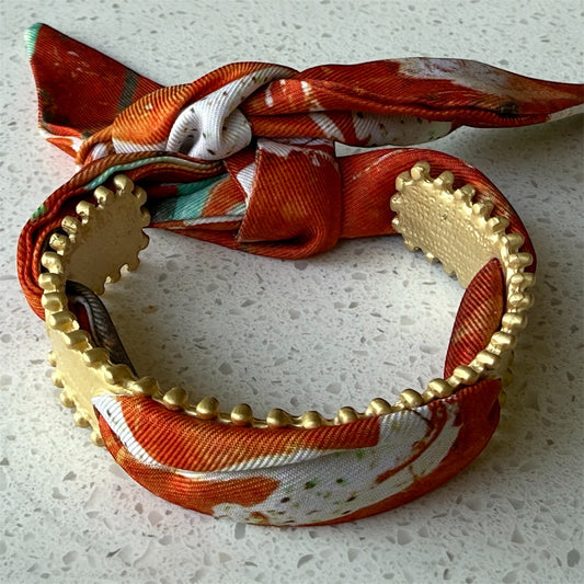 Brazalete Foulard Naranjo/ delgado