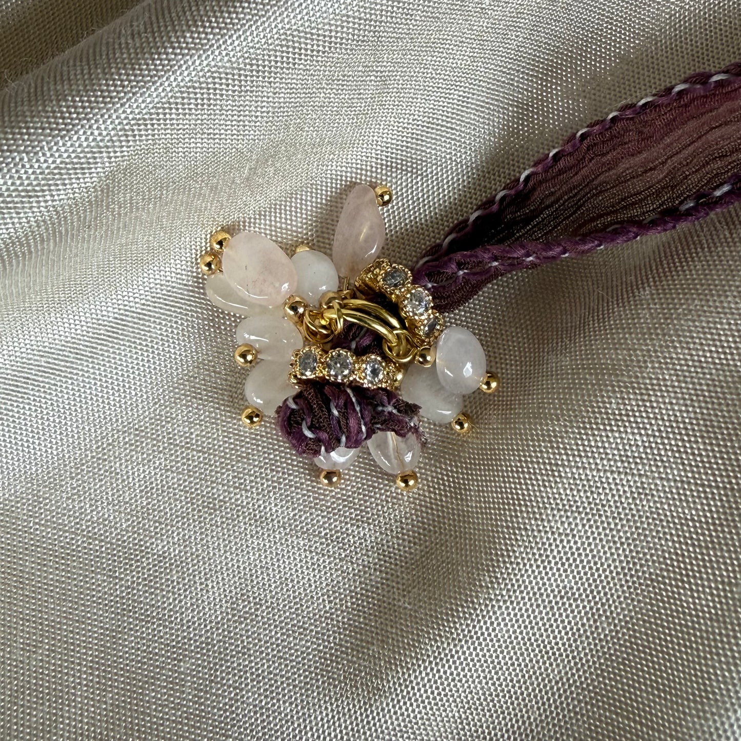 Choker de Seda Palo Rosa/Religiosa